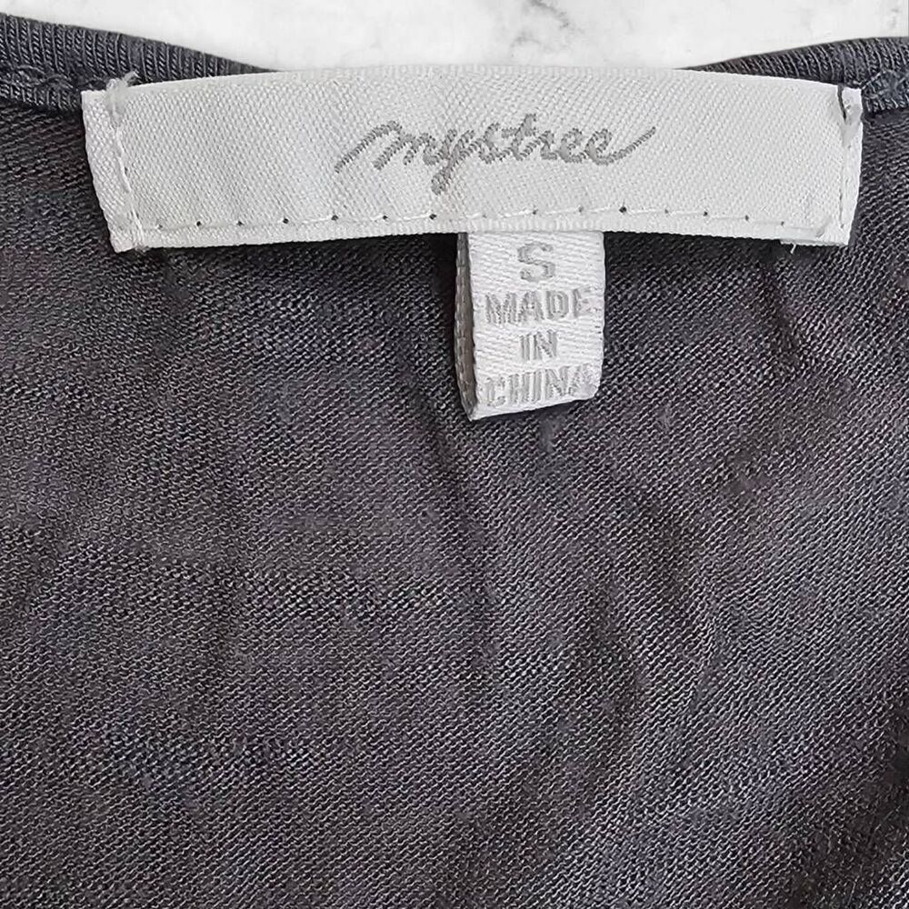 Mystree Gray Ruffle Tank Top Size Small - Picture 4 of 4